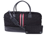 Canvas Weekender Bag, Overnight Travel Carry On Duffel with Shoe Pouch and Toiletry Bag-Black 50309528