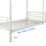 Iron Bed Bunk Bed with Ladder for Kids Twin Size White 35435386