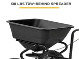 Tow Behind Broadcast Spreader, 110LBS Capacity, Tow/Push Garden Spreader with 10 Adjustable Setting, 11260213