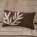 7 Piece Faux Suede Comforter Set Beige King B03596755