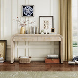 ZNTS TREXM Unique Retro Silhouette Console Table with Open Style, Two Top Drawers for Entrance, Dinning WF317094AAD