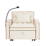 Convertible Sleeper Chair Sofa Adjustable Pull Out Sleeper Chair Multi-Pockets Folding Sofa W2353P206616