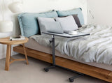 Multifunctional Adjustable Bedside Table MDF/Iron/4 Wheels With Brake, Silver Grey 27887581