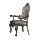 Silver and Antique Platinum Arm Chair with Nailhead Trim B062P209288