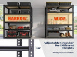 Garage Storage Shelves Heavy Duty 2400 lbs, 72"H Metal Storage Shelves Adjustable 5 Tier Shelving 96486943