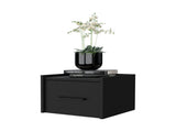 Black Wall-Mounted Floating Nightstand B062P175145