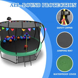 12FT Kids Trampoline with Safety Enclosure Net & Ladder and flag parts ,Outdoor W1163P234179