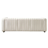 Contemporary Velvet Sofa Couch 84.25''W for Living Room, Beige W57946164