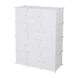 ZNTS 12 Cube Organizer Stackable Plastic Cube Storage Shelves Design Multifunctional Modular Closet 88526165
