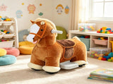 6V Battery Powered Kids Ride On Pony Electric Ride On Horse, with Bear Toy, Music, for 1.5-5 Years 21300665