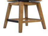 Bahama 26" Cane Rattan High-Back Swivel Counter Stool with Recessed Arms, Two-Tone Neutral Gray B2719P395569