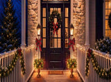 2 Pack Pre-Lit Christmas Lamp Post Decor, Lighted Xmas Urn with Plaid Bow, Pine Cones & Red Berries, N710P523030Z