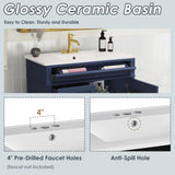 36'' Bathroom Vanity with Top Sink, Modern Bathroom Storage Cabinet with 2 Drawers and a Tip-out N710P230246C