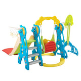 ZNTS 5 in 1 Slide and Swing Playing Set, Toddler Extra-Long Slide with 2 Basketball Hoops, Football, W2181139398