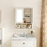 ZNTS Bathroom Storage Cabinet, Medicine Cabinets for Bathroom with Mirror, 2 Doors 2 Adjustable Shelf + 3 W1801109067