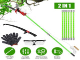2-in-1 Manual Pole Saw 8.23-15.12FT Extendable Tree Pruner - SK5 Steel Pruner, Double-Hooked Saw 41775152