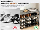 5-Tier Shoe Rack with Wooden Top, Metal Storage Shelf for 16-20 Pairs, Rust-Resistant Entryway Shoe 96387824
