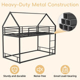 Metal Twin over Twin Bunk Bed/ Heavy-duty Sturdy Metal/ Noise Reduced/ Safety Guardrail/No Box W1935P330797