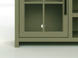 67 inch TV Stand Console for TVs up to 80 inches, No Assembly Required, Sage Green and Fruitwood B108P160211