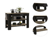 Rockaway 1-Drawer 2-Shelf Kitchen Island Black Wengue and Light Oak B06280056