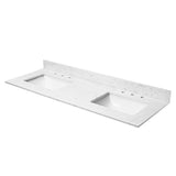 60"x 22" bathroom stone vanity top engineered color undermount ceramic sink and 3 faucet hole W1059P232304