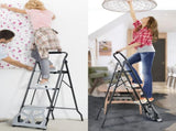 2 in 1 Step Ladder & Hand Truck,Aluminum 3 Step Stool,Folding Ladder with Anti-Slip Pedal,Heavy Duty 10145079