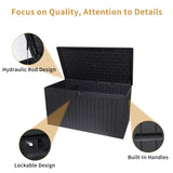 260 Gallon Resin Outdoor Deck Box Waterproof, Extra Large Patio Storage Box with Lockable Storage 84147687