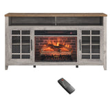 ZNTS 55 inch TV Media Stand with Electric Fireplace KD Inserts Heater,Gray Wash Color 39257647