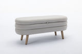 036-Velvet Fabric Storage Bench Bedroom Bench With Wood Legs For Living Room Bedroom Indoor,Light W527121988