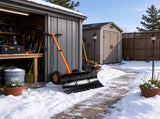 29" Rolling Snow Pusher Shovel, 10" Wheeled Snow Remover with Angle-Adjustable Handle for Driveway & 91393390