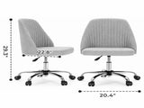 Comfy Office, Adjustable Swivel Desk with Wheels, Wide Seating, Modern Fabric Vanity 81207517