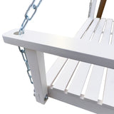 Front Porch Swing with Armrests, Wood Bench Swing with Hanging Chains,for Outdoor Patio ,Garden W49543722
