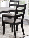 ZNTS Classic Stylish Black Finish 5pc Dining Set Kitchen Dinette Wooden Top Table and Chairs Upholstered B011119011