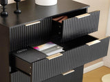 Black P2 Particle Board and Density Board 7241141cm Wavy Pattern Drawer Front Six-Level Seven-Drawer 52145861