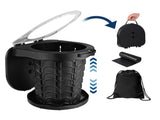 Height Adjustable Collapsible Portable Toilet, Retractable Fish Scale Structure Camping Potty with 59409255