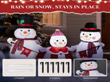 6.2FT Lighted Christmas Inflatable Decoration, Inflatable Snowman Family with Bunting, Funny Blow Up 53962296