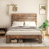 ZNTS Bed Frame Queen Size, Wood Platform Bed Frame , Noise Free,No Box Spring Needed and Easy Assembly W636130477