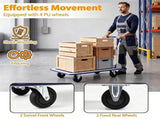 660LBS Capacity Folding Platform Hand Truck, Heavy-Duty Metal Push Cart with Non-Slip Platform, 12827846