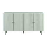 U_STYLE Elegant Four-Door Sideboard with Wavy Pattern Doors, Cylindrical Legs, and Sleek Metal N711P186790C