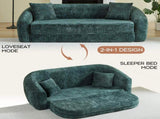 87-inch Curved Convertible Sofa Recliner, 2-in-1 Fold-Out Sofa Bed, with Pull-Out Base and Deep Seat W3505P465317