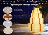 6FT Lighted Gift Box Tower, Pre-lit Pull Up Present Boxes with 200 LED Warm White Lights and Ropes 47421161