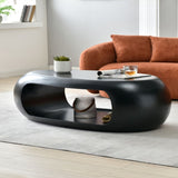 ZNTS 53.93'' Modern Oval Coffee Table, Sturdy Fiberglass Center Cocktail Table Tea Table for Living Room, W876P178609