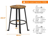 29.5" Metal Frame Backless Bar Stools for Kitchen/Bar, 2PCS, Rustic Brown 77042167