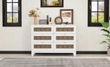 Rustic Farmhouse Style Wooden Dresser with 6 Drawers, Storage Cabinet for Bedroom with Metal WF530908AAK