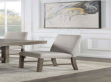 Elegant Rustic Gray Finish Solid wood Kitchen Set of 2pcs Dining Chairs Upholstered Seats Chairs w/ B011P162632