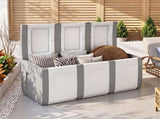 80 Gallon Extra Large Outdoor Deck Box Waterproof PP Storage Box with Lockable Lid-Gray 80839366