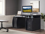 115* 55*74cm 15mm MDF Portable 1pc Door with 3pcs Drawers Computer Desk Black 76034745