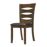 ZNTS Transitional Style Unique Back Design Set of 2pc Wooden Side Chairs Brown Finish Dining Room B01156048