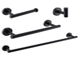 4-Pieces Matte Black Bathroom Accessories Stainless Steel Bathroom Hardware Bath Towel Bar W1932P156243