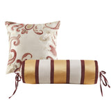 5 Piece Jacquard Bedspread Set with Throw Pillows Burgundy King B03597643